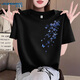 真維斯（Jeanswest）藏青色純棉短袖t恤女夏季2026新款韓版休閑時尚小個子半袖上衣服