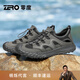 零度男士涼鞋2025夏季新款涼爽透氣包頭防撞涼鞋男輕戶(hù)外休閑沙灘涼鞋 21灰色 42