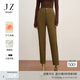 玖姿·安娜蔻休閑刺繡加絨保暖顯瘦鉛筆褲牛仔長(cháng)褲女冬款 咖啡 L