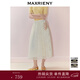 MAXRIENY法式優(yōu)雅感鏤空繡花散擺半裙秋款米白色高腰復古中長(cháng)裙 米白 S