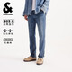 杰克·瓊斯（JACK&JONES） 男裝春新款潮流百搭個(gè)性刮痕直筒彈力舒適休閑牛仔褲子226132127