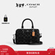 蔻馳（COACH）【禮物】奧萊女士女包經(jīng)典老花ROWAN 迷你波士頓單肩斜挎包手提包 SV/黑色