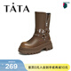 他她（TATA）復古加絨時(shí)裝短靴馬丁靴機車(chē)西部靴女鞋靴春季CDM01DS4 啡色（單里） 37