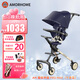 AMORHOME溜娃嬰兒推車(chē)輕便可折疊簡(jiǎn)易傘車(chē)遛娃神器高景觀(guān)兒童手推車(chē) 午夜藍【全包升級+置物包】