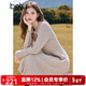 百圖betu女裝冬季新款連衣裙小香風(fēng)織帶領(lǐng)收腰修身裙子女2411D07 燕麥色 L