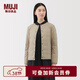 MUJI女式輕量羽絨便攜式無(wú)領(lǐng)夾克羽絨服女款長(cháng)袖25年冬季女裝外套輕薄 淺米色 M （160/84A）