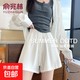 天絲亞麻短褲女夏季新款外穿寬松休閑棉麻中褲柔軟舒適山本五分褲 燕麥白 【透氣吸濕】 L 【建議115-130斤】