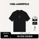 Karl Lagerfeld卡爾拉格斐男裝老佛爺春夏新款輕奢印花短袖T恤男士潮酷簡(jiǎn)約上衣 黑色 L (50)