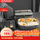 泰福高（TAFUCO）飯盒304不銹鋼五格餐盤(pán)防燙學(xué)生便當盒配餐具保溫袋2L T5216N棕色