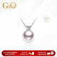 GiO珠寶 Akoya海水珍珠項鏈吊墜單顆鑲鉆18K金送老婆送女友生日禮物