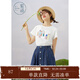 紫涵2020夏季新款T恤圖案印花百搭寬松韓版短袖女潮貓島日記 云霧白 L