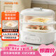 九陽(yáng)（Joyoung）煮蛋器 家用電蒸鍋 雙層定時(shí) 智能預約 早餐蒸煮一體機 多功能蒸鍋 ZD18-GE550