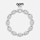 APM Monaco 鏈環(huán)銀白色手鏈時(shí)尚前衛 銀珠寶奢華 送女友 銀白色S碼
