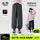 左西女童加絨軟殼工裝褲秋冬款2025新款兒童一體絨長(cháng)褲子 深灰色 160