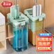 美麗雅免手洗平板拖把帶桶一套32cm2布凈污分離刮水一體家用一拖凈墩布