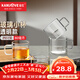 金灶（KAMJOVE）玻璃水杯耐熱小品茗杯加厚功夫茶杯茶具家居泡茶小杯帶把花茶杯 透明款 80ml 4只
