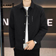 利郎（LILANZ）春秋新款時(shí)尚帥氣男士夾克休閑商務(wù)外套男翻領(lǐng)上衣輕奢氣質(zhì)夾克 黑色 2XL