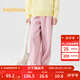 巴拉巴拉童裝女童長(cháng)褲兒童寬松直筒褲秋季褲子復古休閑褲 少女粉60417 130 cm