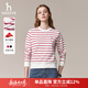 哈吉斯（HAZZYS）女裝 秋款女士條紋青春活力休閑衛衣女ABTSE0BCX08 紅色RD M (160/84A 38)
