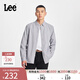Lee標準版日常簡(jiǎn)約翻領(lǐng)小Logo男長(cháng)袖襯衫休閑潮流LMT009028T12 深灰色 S