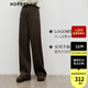 紅袖版型超絕【糯米褲】2025冬季新款女裝垂感百搭顯瘦氣質(zhì)直筒休閑褲 黑咖045 L