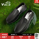 VOLO犀牛鞋子男鞋豆豆鞋夏季男士真皮透氣休閑鞋軟底一腳蹬樂(lè )福鞋 黑色 40