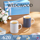 Wedgwood藍調幾何馬克杯骨瓷水杯禮盒商務(wù)送禮 藍調幾何藍+白馬克杯2件套