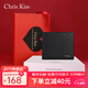CHRIS KISS男士錢(qián)包男真皮短款皮夾頭層牛皮錢(qián)夾禮盒生日情人節禮物送男友 頭層牛皮-短款黑色【紅色摯愛(ài)禮盒】