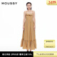 moussy 女裝新品甜美森系荷葉邊露背吊帶連衣裙028HAZ30-0351 055花紋黃色 S 00001