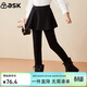 ASK JUNIOR女童褲子冬加厚保暖中大童休閑純色長(cháng)褲百搭打底褲裙褲 黑色 140 