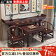 林悅潤居新中式神臺烏金木實(shí)木中堂四件套農村條案家用香火佛桌供桌香案臺 【進(jìn)口烏金木】2.4M供桌+八仙桌+太師椅*2