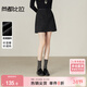 尚都比拉閃銀輕奢性感半身裙女冬季含羊毛保暖A字裙小個(gè)子修身顯瘦短裙