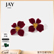Jay復古過(guò)年紅色花朵耳環(huán)女氣質(zhì)耳墜耳飾品38婦女節女友禮物
