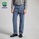 texwood蘋(píng)果牌牛仔褲男經(jīng)典復古直筒男褲柔軟秋冬裝石磨水洗休閑褲 中藍色 33 碼 腰圍88.5cm/2.6尺