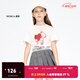 little MO&Co.5A抑菌 童裝女童純棉短袖印花t恤兒童上衣女男童洋氣 本白色2 140 140/68