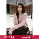 謎秀2026新品手工鉤花蝴蝶結毛衣女2026秋冬新款仿貂毛混紡針織衫 粉紫色 粉色 L