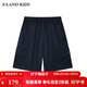 E·LAND KIDS童裝男女童五分褲25年夏季新品徽章刺繡松緊腰短褲 Navy藏青色/59 160cm 均碼