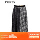 PORTS寶姿春夏新品半身裙百褶裙LM8S028MPT031 黑色印花 XS (2)