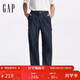 蓋璞（GAP）男裝秋季經(jīng)典款純棉中腰無(wú)彈寬松直筒牛仔褲休閑長(cháng)褲791836
