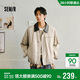 森馬（Semir）夾克男春季花苞翻領(lǐng)夾克2026春季情侶復古領(lǐng)拼皮上衣10A126108202