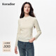 珂萊蒂爾2025秋季新款100羊毛百搭小立領(lǐng)內搭打底針織衫女 本白色 M