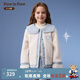 PawinPaw卡通小熊童裝25年秋冬新款女童小香風(fēng)毛絨外套保暖夾克 Blue藍色/50 150