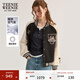 Teenie Weenie小熊女裝棒球服休閑外套2025秋新款寬松舒適撞色衛衣 黑色 S