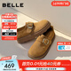 百麗（Belle）堅果拿鐵勃肯鞋女26春季新款商場(chǎng)厚底增高舒適復古休閑鞋F3V1DAA6 棕色 37