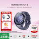華為Watch5【咨詢(xún)領(lǐng)大額券】智能運動(dòng)健康手表X-TAP智感窗鴻蒙AI手勢操控eSIM獨立通信導航智慧控車(chē) 46mm銀河紫（灰紫色素皮復合表帶）