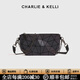 CHARLIE&KELLI CK品牌包包女款2026新款生日禮物女菱格幾何鏈條包潮單肩斜挎包 灰色【母親節生日520情人節禮物】