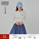 Teenie Weenie小熊女裝長(cháng)袖T恤春季半開(kāi)襟溫柔時(shí)尚打底衫 象牙白 M