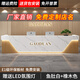 欲寄相酒店公司吧臺前臺接待臺輕奢高級感大廳工作臺收銀臺柜臺桌美容院 魚(yú)肚白+橡木色實(shí)木格柵【送燈】 320x60x100cm