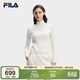 FILA 斐樂(lè )官方楊冪同款女子編織衫2026春時(shí)尚簡(jiǎn)約修身坑條半拉鏈毛衣