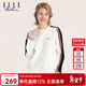 ELLE ACTIVE輕奢通勤運動(dòng)衛衣秋冬設計感撞色時(shí)尚百搭肌理感面料休閑圓領(lǐng)衛衣 白色 L